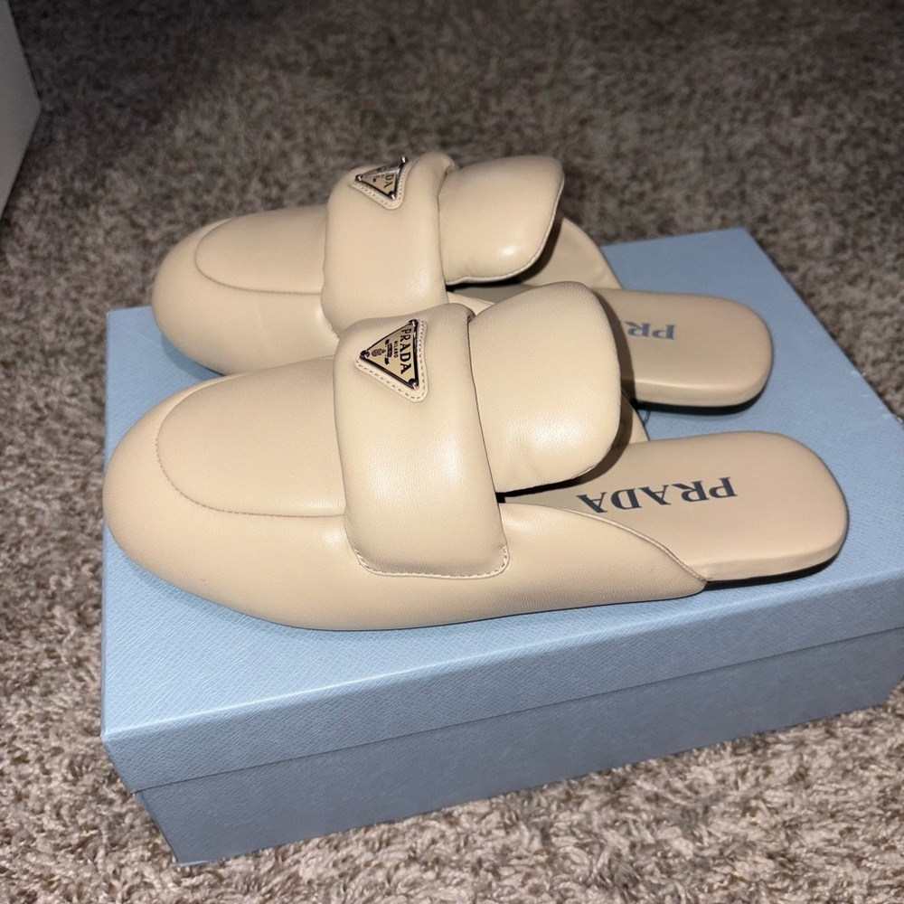 Prada padded leather mules
